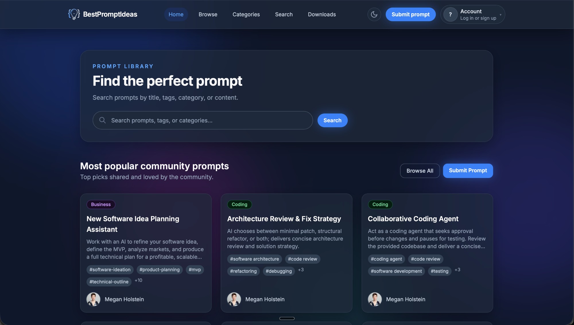 BestPromptIdeas.com Screenshot